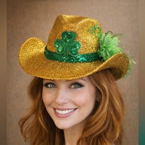 St. Patrick’s Day Metallic Gold Cowboy Hat